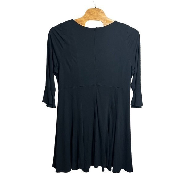 Eloquii Womens Black 3/4 Sleeve Seamed‎ Fit And Flare Skater Dress Plus Size 26 - Picture 3 of 6